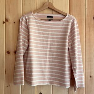 J Crew Blush Striped Classic Fit Women's Top